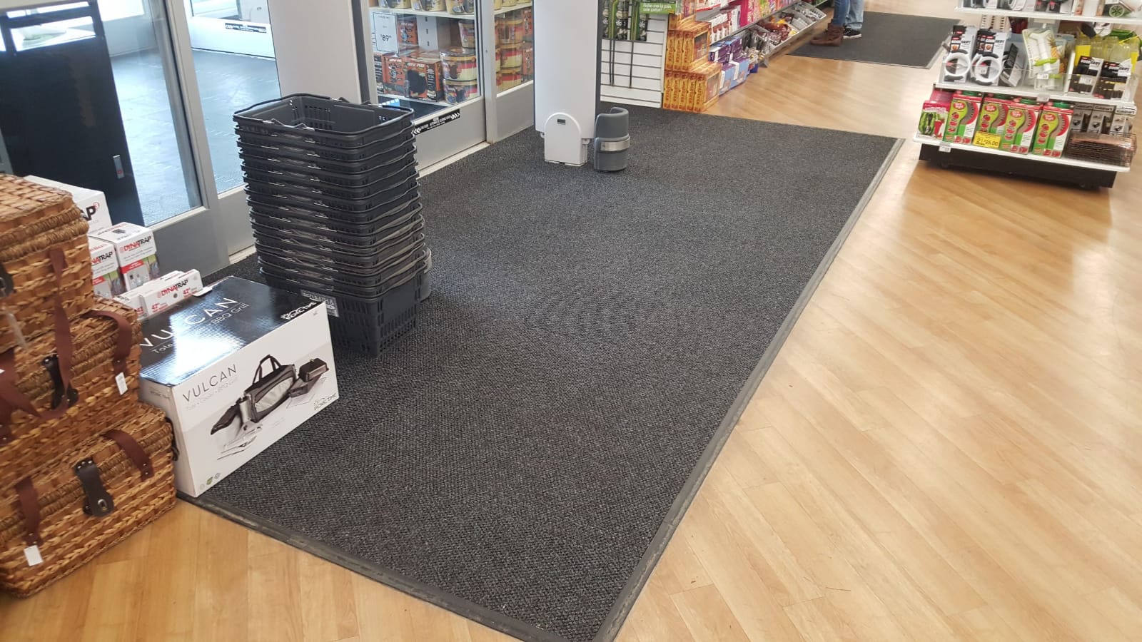 A finished retail store entrance.